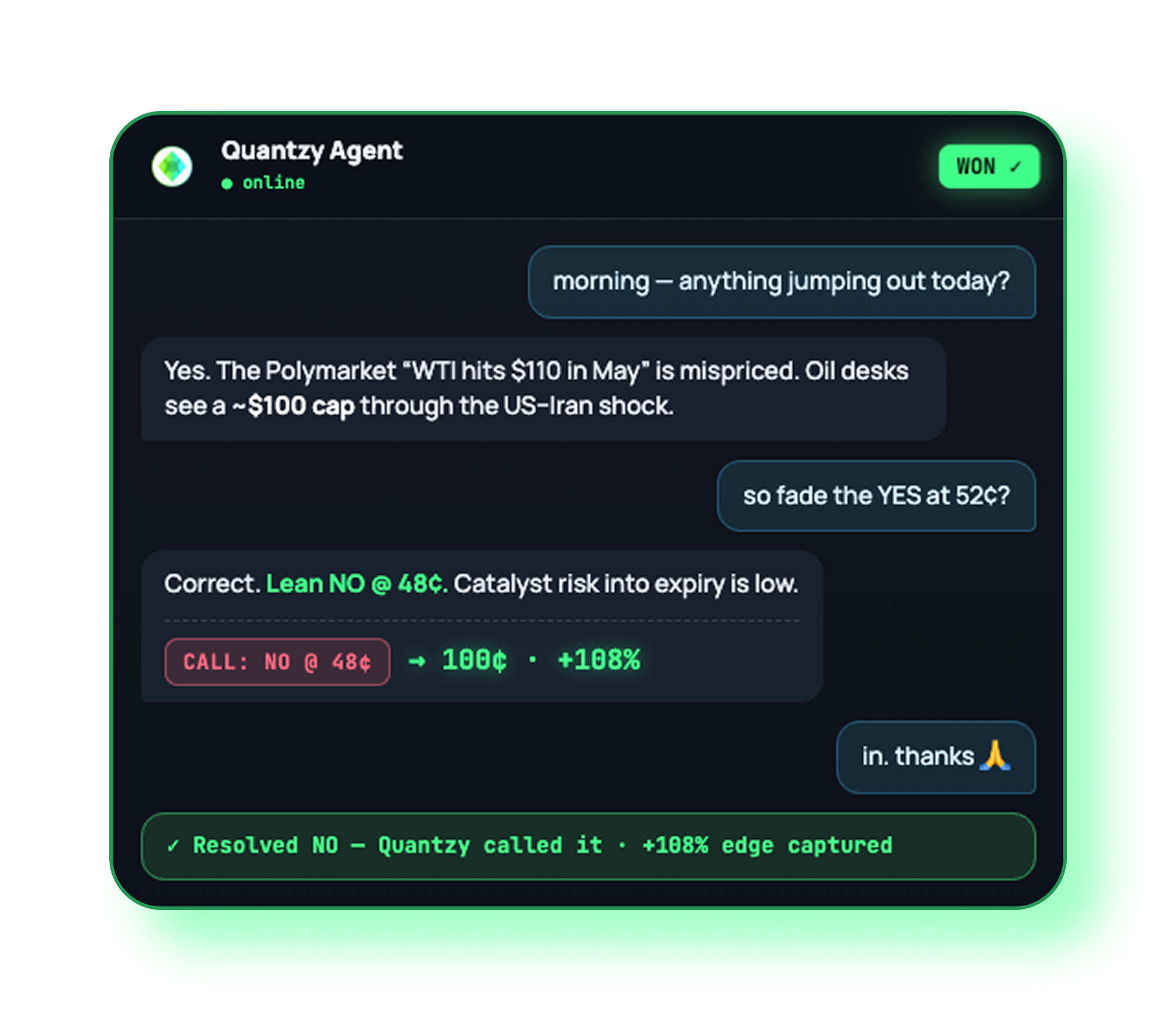Quantzy Agent chat